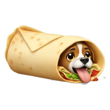 dog eating burrito  sticker