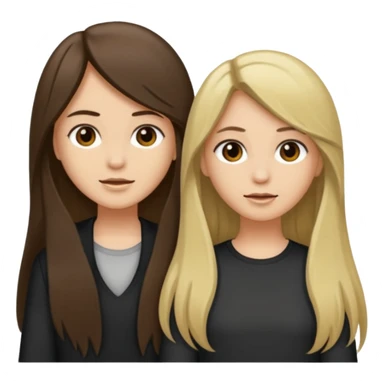 bestiess one with dark brown hair and one with dirty blonde hair long hair for both of them sticker