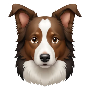 Border collie dog with only one black ear sticker