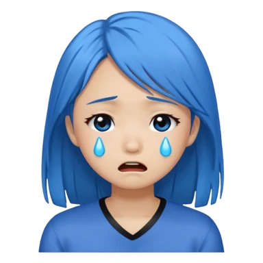 Asian girl crying more like this 😭 make the tears blue make the hair black sticker
