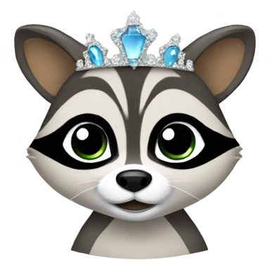 Raccoon wearing a tiara sticker