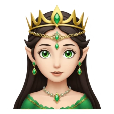 elf woman wearing tiara and dark hair sticker