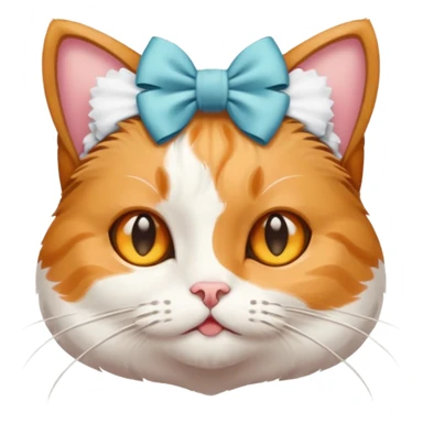 Cat with a white bow on its head sticker