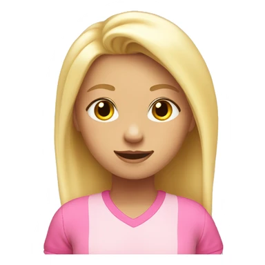 blonde girl with pink clothes saying hi good morning sticker