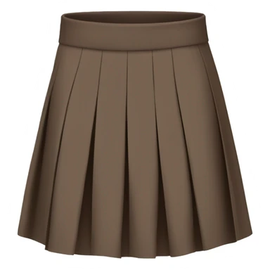 Brown pleated mini skirt, isolated sticker