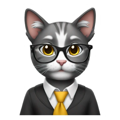 student cat glasses book sticker