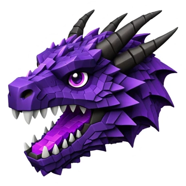 Minecraft black dragon head with purple eyes sticker