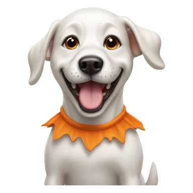 happy dog in a halloween costume sticker
