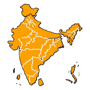 India map with saffron colour ( akhand Bharat ) with proper state sticker