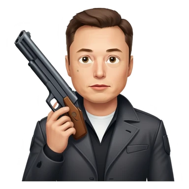Elon Musk with a gun sticker