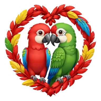 heart wreath kiss parrot sticker