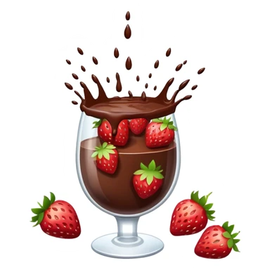 strawberries with chocolate raining on top in a glass sticker