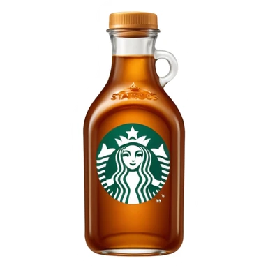 Starbucks Caramel Brûlée sauce in a Starbucks syrup bottle with Starbucks logo  sticker