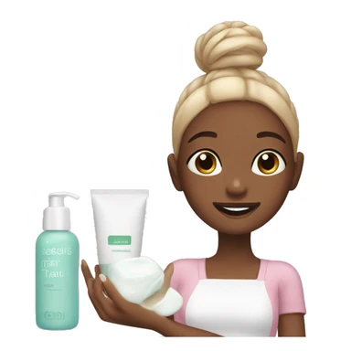 cute girl doing skincare sticker