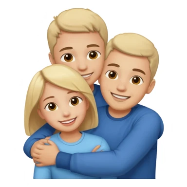 Texte ´Gros câlin’, en dessous un homme fait un câlin à sa sœur.  sticker