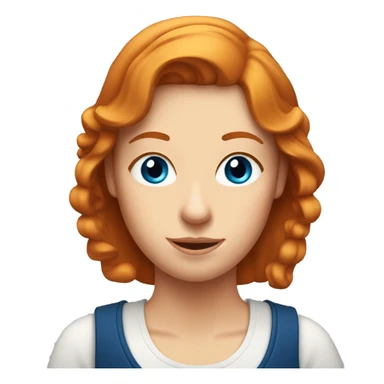 ginger hair and blue eyes woman with a beer on the hand sticker