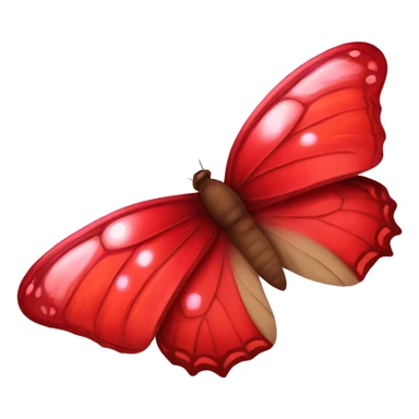 Red butterfly with bubbles surrounding it sticker