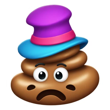 Poop with a hat sticker