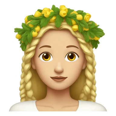 woman with ukrainian wreath on her head sticker