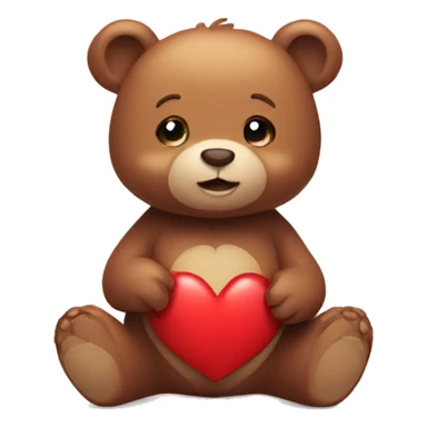 cute little bear with heart  sticker