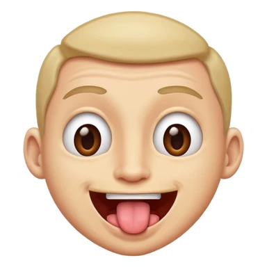 Guy with his tongue out and eyes wide open sticker