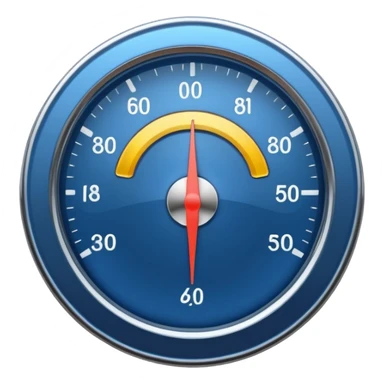 depth meter gauge, deep blue color, subtle glow, no numbers, simple and clear design sticker
