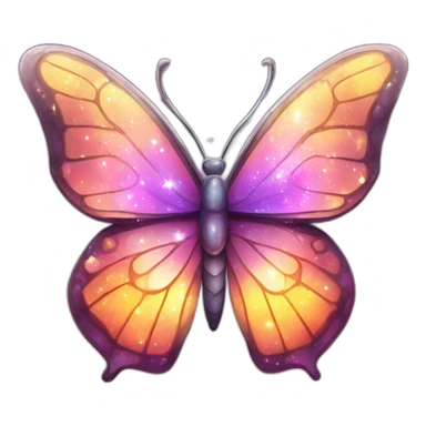Shiny Glossy Glittery Sparkly Nebula Galaxy Crystal Butterfly sticker
