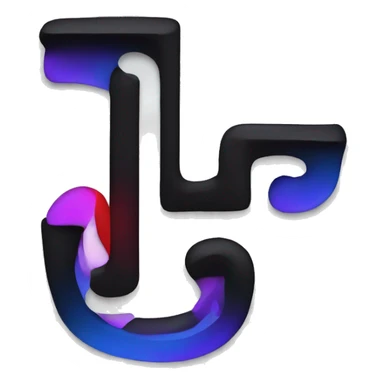 black background, white letter "L" with the shadows purple blue and red like an outline sticker