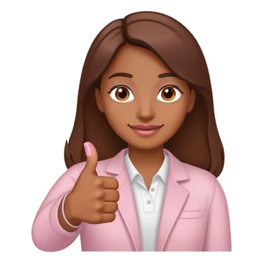 Medium brown skin hand thumbs up with light pink painted fingernail polish  sticker