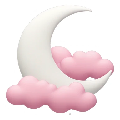 White Crescent moon and pink clouds sticker