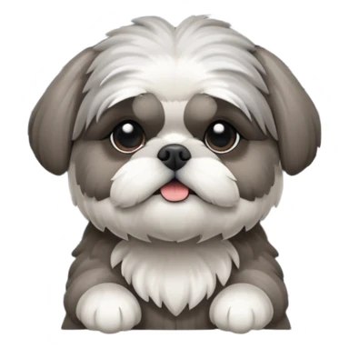 cute all grey shih tzu BEHIND A WINDOW WITH BLINDS AND PEEKING THROUGHT THE SLATS BEHIND THE WINDOW sticker