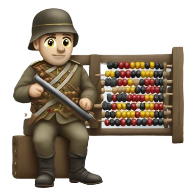 Crimean War soldier keeping abacus sticker
