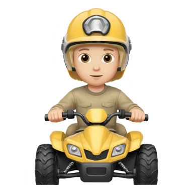 Please make a young blonde boy riding a fourwheeler sticker