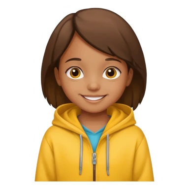 brown girl kid in yellow hoodie sticker