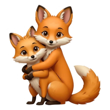 A cute female 9 tail fox hugging a meerkat sticker