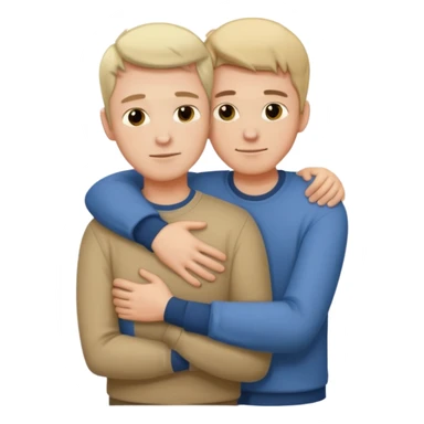 Two males hugging for comfort sticker