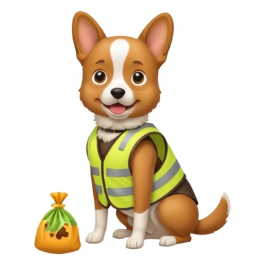 dog, Waste Management, safety vest, poop bag sticker