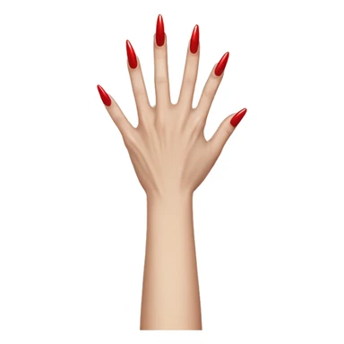 Fierce thin pale hands with long stiletto red nails sticker