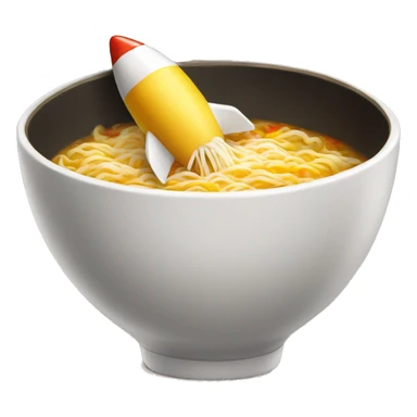 rocket in ramen bowl sticker