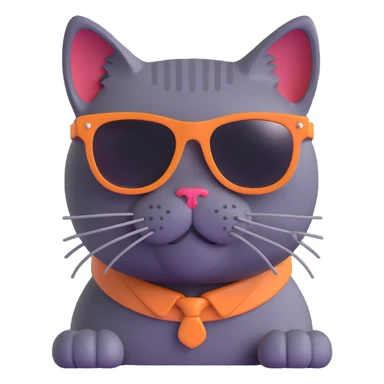 a cat wearing sunglasses sticker