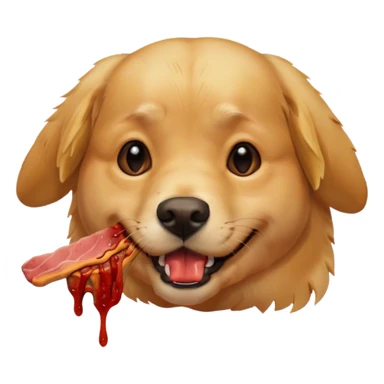 A dog ate a meat. sticker