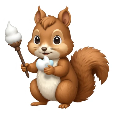 un écureuil qui fait du camping sticker