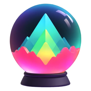 aurora crystal ball, glowing sticker
