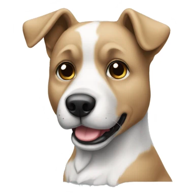 emoji de whatsapp de un perro blanco y negro en 2d sticker