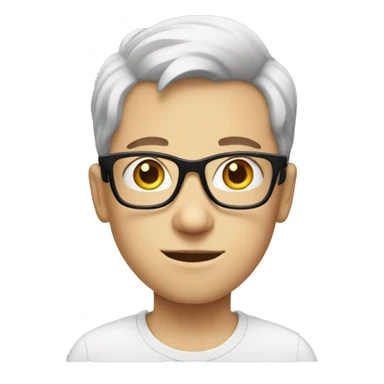 Nerdy white boy with glasses  sticker