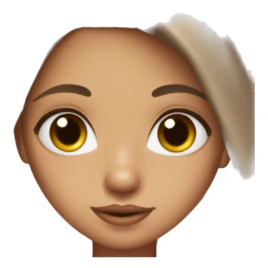 Beautiful tanned girl, long hair, brunette with brown hair, blue eyes, baby pink lips  sticker