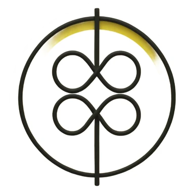 two overlapping circles in a rich yellow color (#FFD700). The circles should be identical in size and overlap by about 30-40% in the center, creating a vesica piscis shape. The design should be clean and minimal with a solid fill sticker