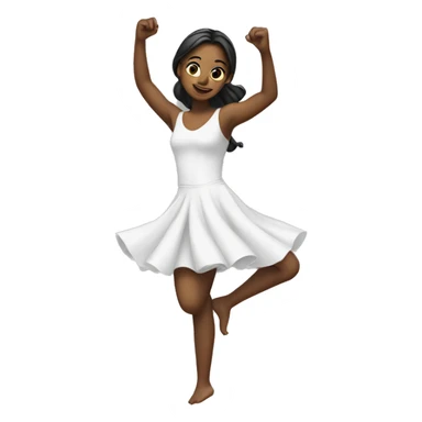 Girl dancing in a white dres sticker