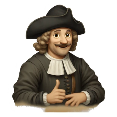 dutch man 17th century making ok sign sticker