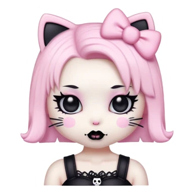  pastel goth hello kitty sticker
